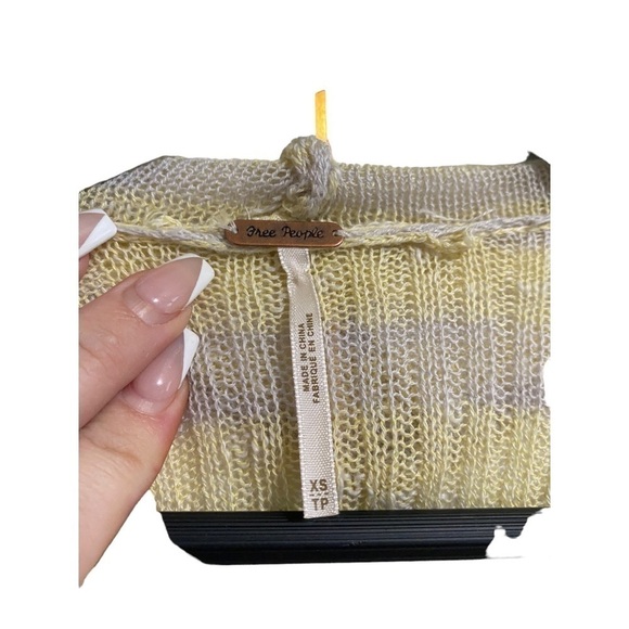 Free People Women's Stone/Beige/Yellow Cotton Cardigan Duster I Size: XS - Picture 4 of 9